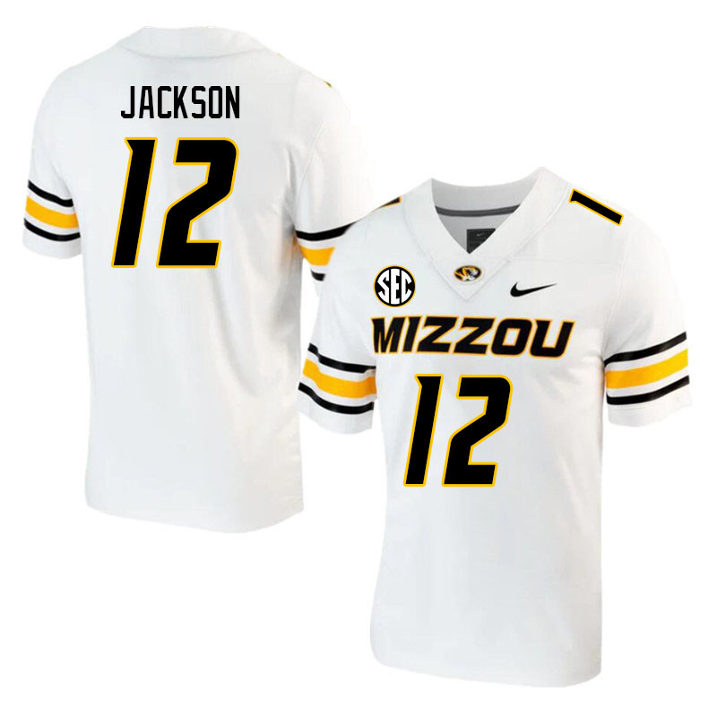 Men #12 DJ Jackson Missouri Tigers College 2023 Football Stitched Jerseys Sale-White